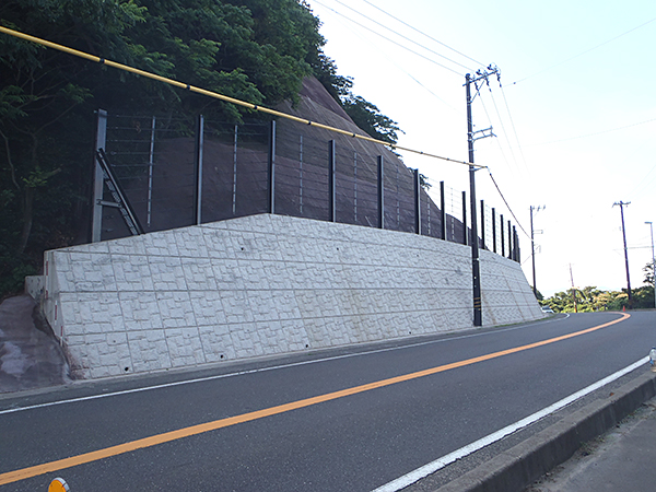写真3　福井県敦賀市二村・櫛川地内にて、ロックフェンス環境対策仕様（タフコーティッド仕様）を設置しました。
