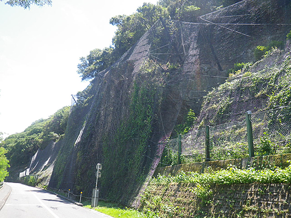 写真3　岐阜県岐阜土木事務所発注、岐阜市水風呂地内でカーテンネットライト　CNL-3.2タフコーティッド仕様を設置しました。