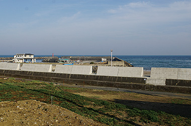 河原子港　防潮堤　茨城県日立市